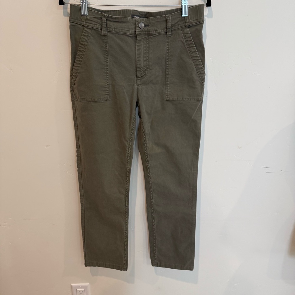 Toad&Co Olive Green Chino Pants Womens Size 6 Organic Cotton Casual Straight